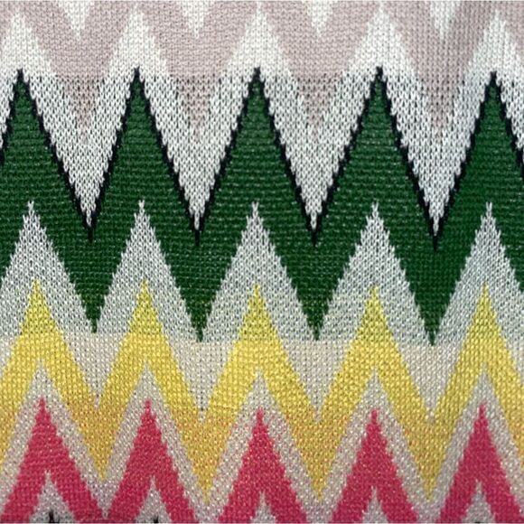 Vintage Mod Chevron Zig Zag Knit Sheath Mini Dress - Picture 11 of 13